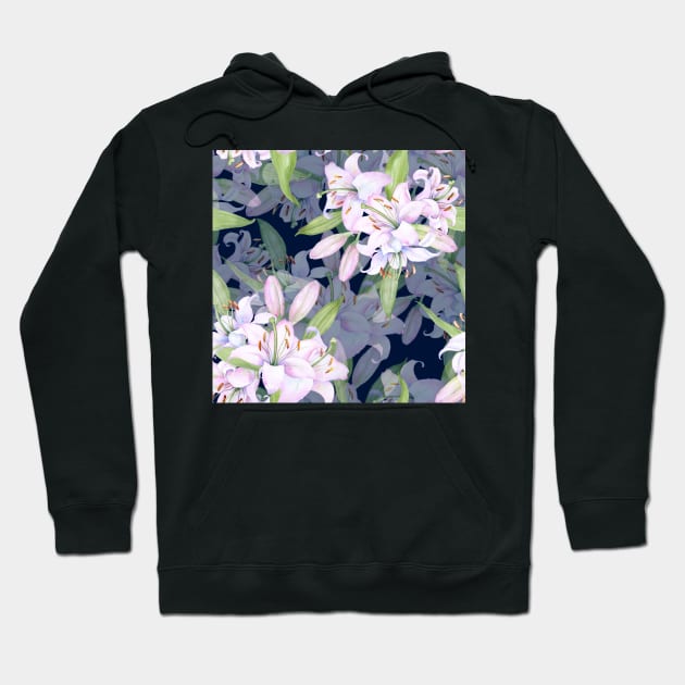 White pink lilies Hoodie by  ESHA-Studio